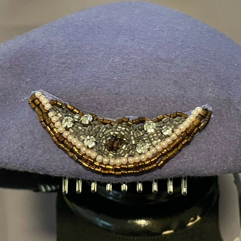 ⏰ NWT Vintage Beaded Wool Beret in Lilac/Lavender Purple - Urban Outfitters - Picture 4 of 5
